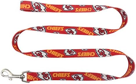 Littlearth Unisex-Yetişkin NFL Kansas City Chiefs Evcil Hayvan Tasması, Takım Rengi, 0,75 x 60