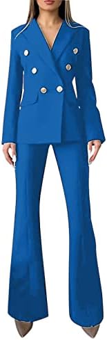 Bayan Açık Ön Katı Blazer İki Parçalı İş Blazer takım elbise Seti Geniş Bacak Tulumlar Kadınlar için Zarif