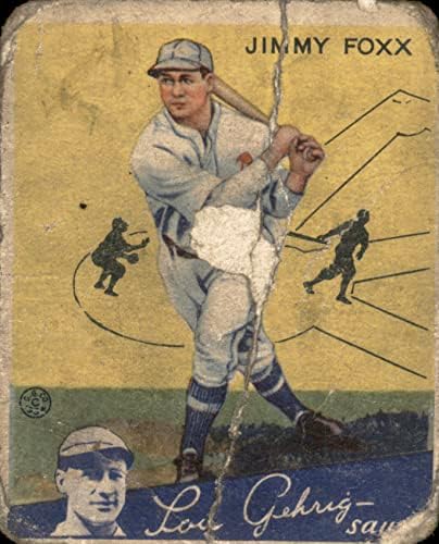 1934 Goudey 1 Jimmie Foxx Philadelphia Atletizm (Beyzbol Kartı) ZAYIF Atletizm