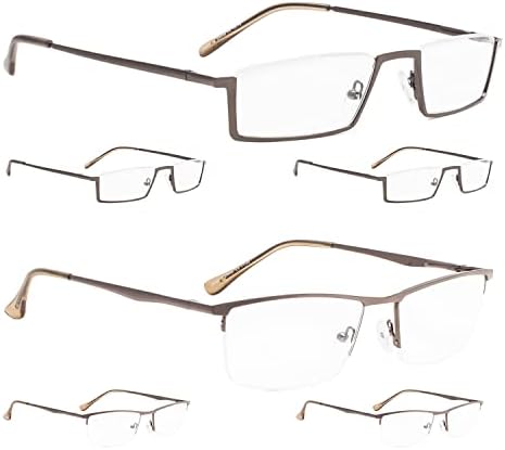 LUR 3 Paket Yarım jant Metal okuma gözlüğü + 3 Paket Yarı çerçevesiz okuma gözlüğü(Toplam 7 Çift Okuyucu +2.50)