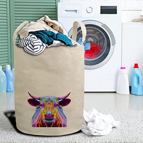 Çamaşır sepeti Sepeti Katlanabilir Renkli Boğa Pop Art Sepet Kirli Giysiler Su Geçirmez Çanta Keten Depolama Organizatör