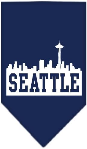 Mirage Evcil Hayvan Ürünleri Seattle Skyline Serigrafi Bandana Lacivert Büyük
