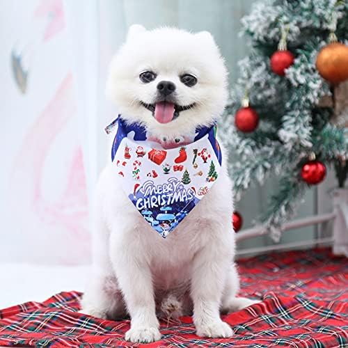 VEFSU Klasik Üçgen Merry Christmas Baskı Pet Eşarp Önlükler Fular Hediyeler Pet Tatil Aksesuarları Dekorasyon için Küçük