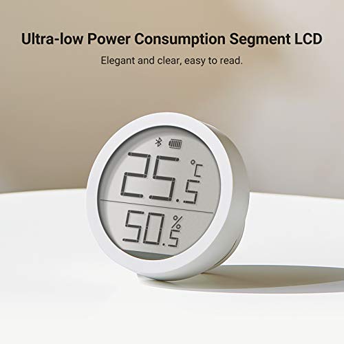 İsviçre Yapımı Doğru Sensörlü Qingping Dijital Bluetooth Termometre Higrometre Lite Dahili, Kapalı Ev Odası Duvarı için Doğru