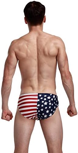 TAKUSHI HF erkek ABD Bayrağı Yıldız Low Rise Mayo Bikini Külot Plaj Mayo