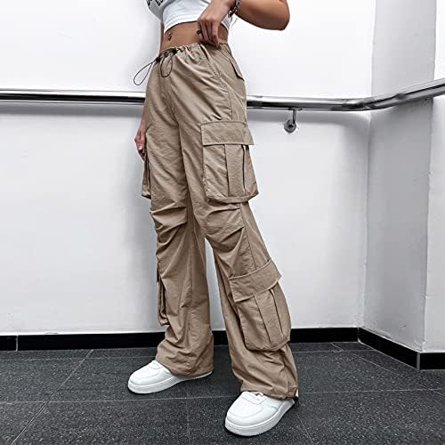 ETHKIA İş rahat pantolon Kadınlar için Uzun Boylu 2023 Kargo Pantolon Kadın Rahat Fit Baggy Elbise Siyah Pantolon Yüksek