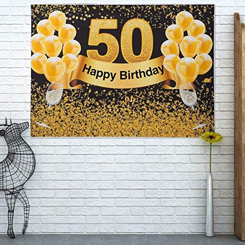 ABOOFAN 1 adet 50th Doğum Günü Dekoratif Zemin Arka Plan Doğum Günü Partisi Dekorasyon