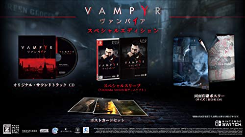 Vampyr(ヴァンパイア) スペシャルエディション - Switch 【CEROレーティング「Z」】 (【特典】スペシャルスリーブ、両面印刷ポスター(35×43㎝)、The Hunters Heirlooms DLCパック、ポストカードセット、オリジナルサウンドトラックCD