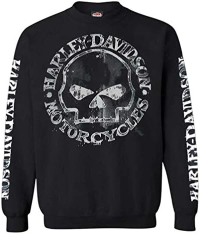 Harley-Davidson Erkek Willie G Kafatası Sweatshirt, Siyah Takım Kazak 30296649