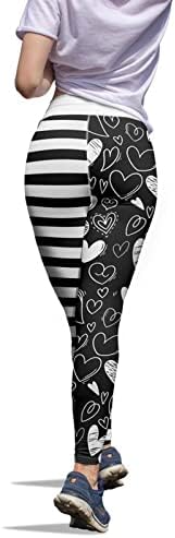 YALFJV Yoga Pantolon Cutes Boyutu 10-12 Baskı Günü Yoga Çizgili Lovesy Tayt Pilates sevgililer Pantolon kadın Koşu
