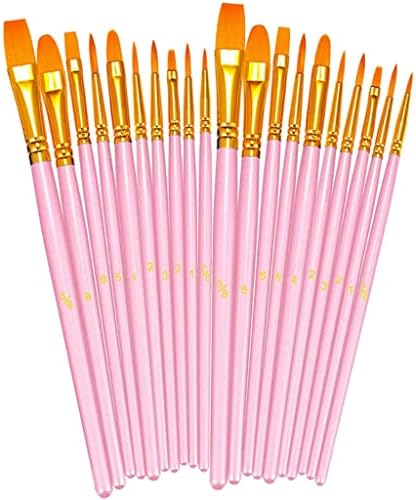 Boya fırçası 20 adet boya fırçası Seti Yuvarlak Sivri Ucu Boya Fırçaları Naylon Saç Sanatçısı Akrilik Yağ Suluboya Boya Fırçaları