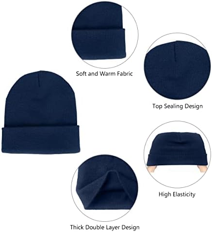 LCZTN 4 Paket Kış Kayak Bere Şapka Erkekler ve Kadınlar için, Sıcak Balıkçı Kaflı örgü bere Unisex