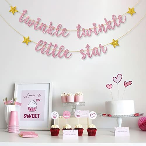 Dalaber Twinkle Twinkle Little Star Banner-Bebek Duş Parti Süslemeleri, çocuk Doğum Günü Partisi Süslemeleri, Cinsiyet Reveal