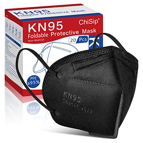 ChıSıp KN95 Yüz Maskesi 20 Adet, 5 Katlı Fincan Toz Güvenlik Maskeleri, Nefes Koruma Maskeleri Karşı PM2.5 Erkekler ve Kadınlar