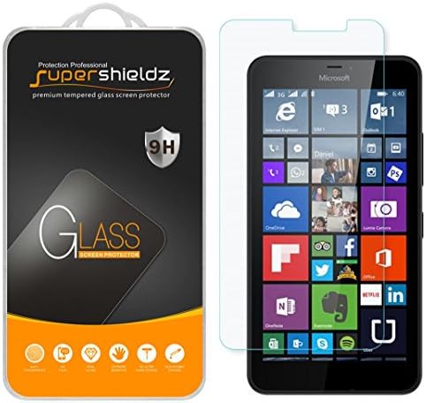 (2 Paket) Supershieldz Microsoft için Tasarlanmış (Lumia 640 XL) Temperli Cam Ekran Koruyucu, Çizilmez, Kabarcıksız