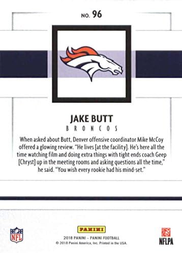 2018 Panini NFL Futbol 96 Jake Butt Denver Broncos Resmi Ticaret Kartı