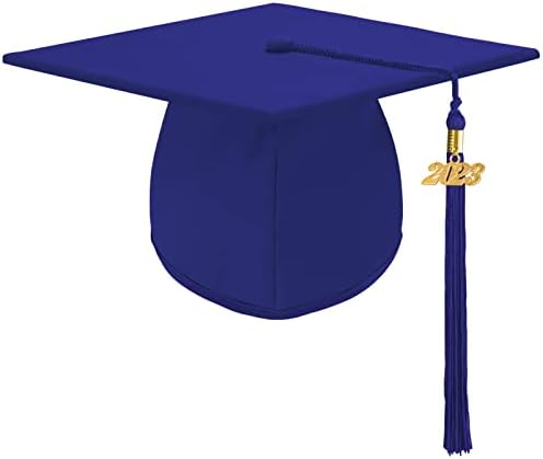 Unisex yetişkin Mat mezuniyet kap Mezuniyet şapka Püskül ile Ayarlanabilir Lise ve Kolej için
