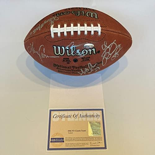 1986 New York Giants Super Bowl Şampiyonları Takımı Wilson NFL Futbol Steiner'ı İmzaladı-İmzalı Futbol Topları
