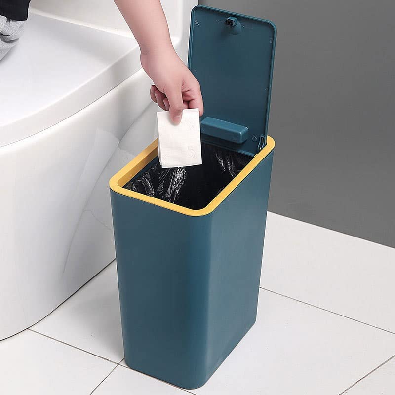 BKDFD Tuvalet çöp tenekesi Ev kapaklı Mutfak Sınıflandırma Pres Tipi Banyo Oturma Odası Dikdörtgen çöp tenekesi (Renk: E,