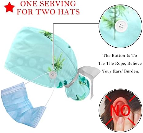 2 Adet Ayarlanabilir Çalışma Kapaklar Kabarık Şapka Düğmesi ile Esnek Bant Kravat Geri Fırçalama Şapkalar Kadın Erkek Moda