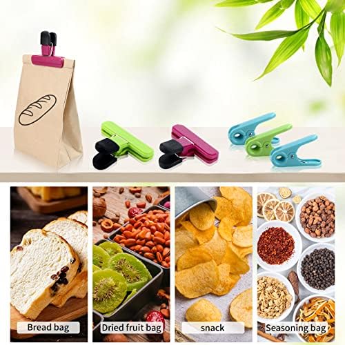 Rcybeo 20 Paket Büyük Çip çanta klipsleri, Çeşitli Boyutlarda Gıda çanta klipsleri, Çip Klipleri, Plastik Ağır Mühür Klipsi