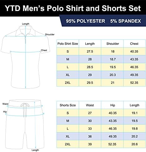 YTD Erkek Kısa Kollu Rahat POLO GÖMLEK ve Şort Setleri İki Parçalı yaz kıyafetleri Zip Polo eşofman takımı Erkekler için