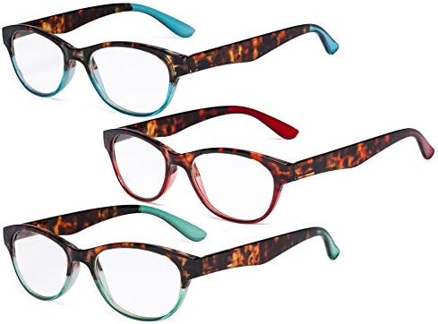 Eyekepper okuma gözlüğü 3 Set Büyük Değer Bahar Menteşe Okuyucular Kadınlar Kedi gözü okuma gözlüğü + 1.50
