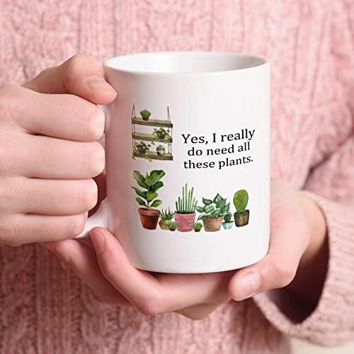 DecStic Evet Gerçekten Tüm Bu Bitkilere İhtiyacım Var Kahve Kupa Kaktüs Etli içecek bardakları Bitki Anne Kupa Yenilik Bitki