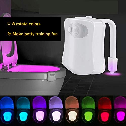 VİGİND Tuvalet Gece Lambası 3 Paket, iki modlu 8 renk Değiştiren klozet ışığı, Banyo tuvaleti için hareket sensörlü led Gece
